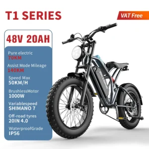 Home 10 EKX T1 Electric Bike 1000W, 48V 20Ah, 20x40 Fat Tires, Road & Mountain MTB
